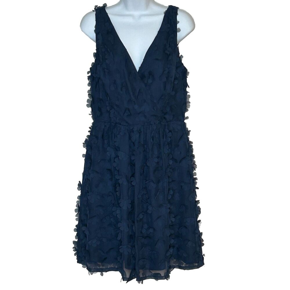 Worth Cocktail Party Dress Size 6‎ Blue Fairy Whimsical Sleeveless 3D Flowers